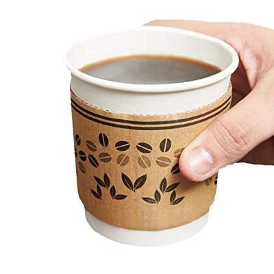 China Recycled Materials Competitive Price Printed Disposable Biodegradable Coffee Sleeve Cup Sleeve Custom Hot Manufacturer From China for sale