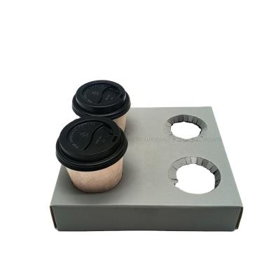 China Recycled Materials Custom Design Grocery Store High Quality Coffee Plastic Or Paper Cup Holder Shopping Packaging 2 / 4 / 6 for sale