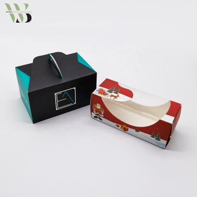 China New Design Disposable Cupcake Brownie Puffs Packaging Box With PET Visible Window for sale