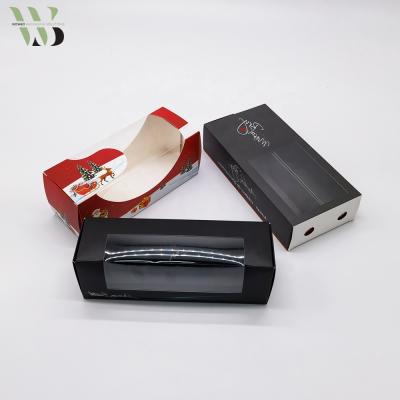 China Disposable Hot Selling Fast Food Bakery Lunch Box Custom Sandwich Packaging Box With Window for sale