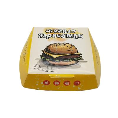 China Disposable Food Safe Stackable Easy Folding Take Out Burger Boxes for sale