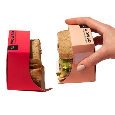 China Food Grade Disposable Customized Printing Open Mouth Packaging For Buger And Sandwich for sale