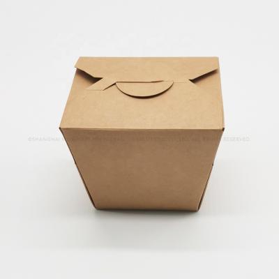 China High Quality Disposable Kraft Paper Brown Disposable Salad Food Take Out Box for sale