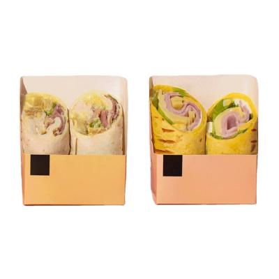 China Disposable Wholesale Rectangular Necessary for Coffee Wrapping Paper Food Packaging Salad Disposable Biodegradable Box for sale