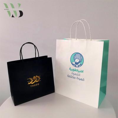 China Recyclable Delivery Togo Paper Bags Eco Friendly Gift Bag with Logo Print for sale