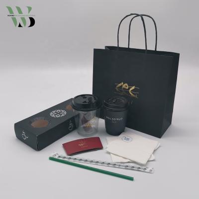 China Customized Printing Recyclable Take Away Cups Boxes Packaging Bags For Coffee for sale