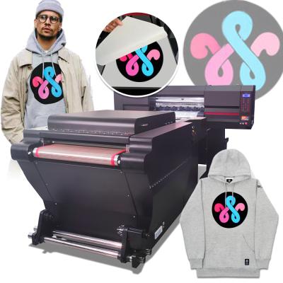 China All fabrics/dtf printer A1 pet film printer heat transfer powder shaker t-shirt printing machine T-shirt printer t-shirt printer 4heads 600 for sale