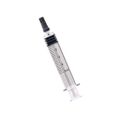 China 5ml medical oil distillate luer slip glass syringes for refilling vape cartridges for sale