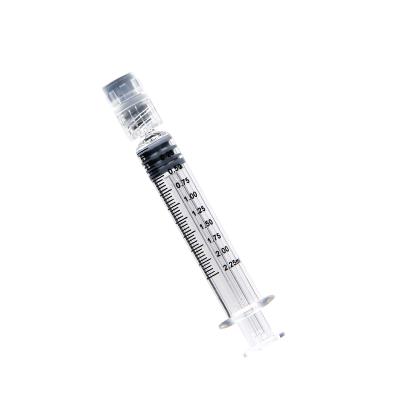 China Medical Custom Logo Printing 2.25ml Luer Lock Plastic Glass Syringe Tube Packaging for sale