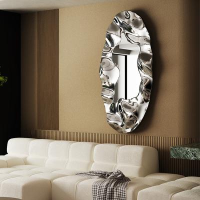 China Art Deco Modern Luxury Custom Designs Hanging Mirrors Art Wall Decorations For Home Metal for sale