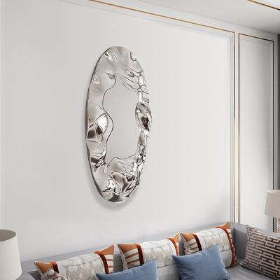 China Handmade Home Metal Art Hanging Mirrors Wall Decorative Art Deco Modern Designs Living Room Luxury Gifts for sale