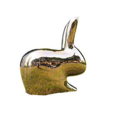 China China Abstract Sculpture of Landscape Architecture and Green Space in Stainless Steel Rabbit Art Hotel Lobby for sale