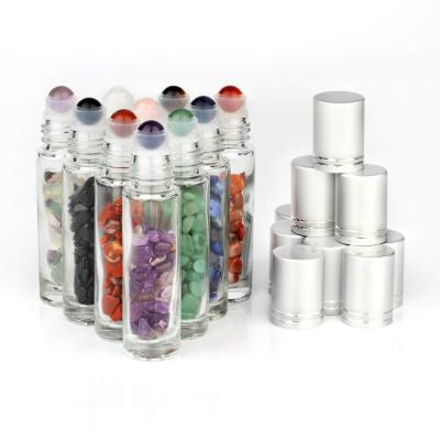 China Personal Care 10ml Clear Essential Oil Glass Roll On Bottle With Glass Rollerball for sale