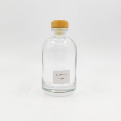 China Clear High Beverage Cork Top Vodka Glass Bottle 500ml Glass Bottle Liquor Bottle for sale