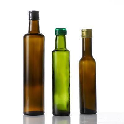 China Antique Green Olive Oil Glass Bottle 250ml 500ml Square Freshness Keeping Dark Green Glass Bottle With Screw Cap for sale