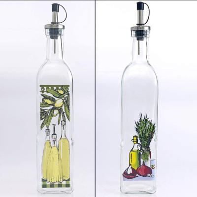 China Freshness Preservation Oil Vinegar Glass Bottle Set Olive Oil Dispenser for sale