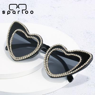 China 2021 Fashion Sunglasses Women Sparloo Heart Sunglasses 1284 Shape Sunglasses Rhinestone for sale