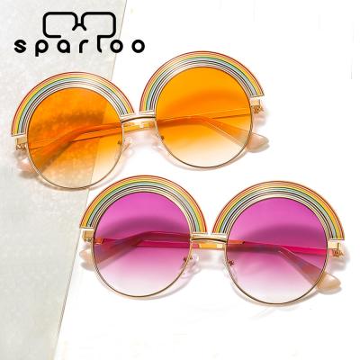 China 1253 Fashion Sun Glasses Sparloo Metal Rainbow Colored Round Glasses 1253 Sunglasses Brand Luxury Designer Women for sale