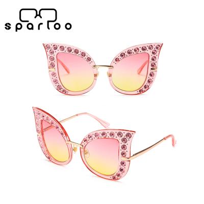 China Fashion Sunglasses Sparloo Butterfly 1589 Bling Diamond Rhinestone Sunglasses for sale