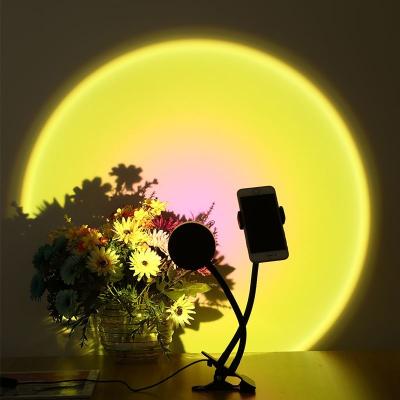 China New Modern Border Lattice Red Sunset Fill LIVE Rainbow Projection Lamp Clip Background Atmosphere Sunset Light Desk Lamp for sale