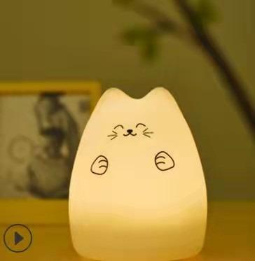 China NEW Modern Flexible Silicone Animal Led Lovely Gift Kitty Children Toddler Boys Girls Nursery Lamp Cute Soft Baby Kids Animal Night for sale