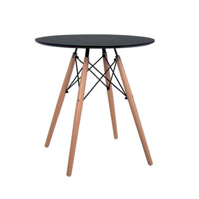 China Small Restaurant Dining Furniture Beech Leg Stable Modern Simple MDF Top Dining Table for sale