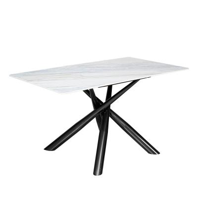 China Soft Royal Italian Newest Design Contemporary White Rectangle Sintered Stone Dining Table For Dining Room for sale