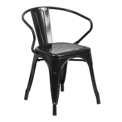 China Comfortable Wholesale Industrial Restaurant Cafe Bistros Vintage Design Full Metal Dining Chair for sale