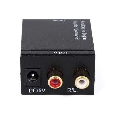 China Digital Coax Optical Converter Analog Signal To Digital Signal Analog RCA Audio Converter With Fiber Cable 51X41X26MM for sale