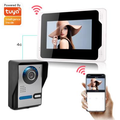 China NIGHT VISION 1080P Tuya Video Door Phone Video Door Phone Villa System 4 Wire Connection for sale