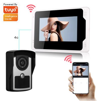 China Video Zoom PIR Detection Multi Language Operation Tuya NIGHT VISION 1080P Video Intercom Touch Screen Doorphone for sale