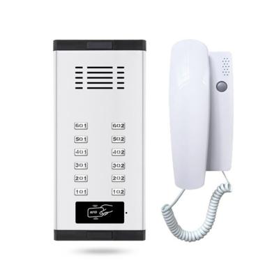 China Metal 2 wire audio door phone system for apartment intercom audio audio door entry for villa for sale