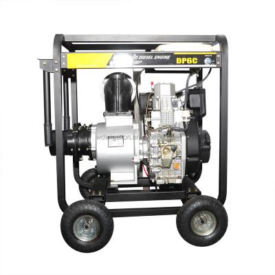 China High Efficiency Big Flow 6 Inch Air Cooled Self Priming Diesel Engine Pump Sets for sale