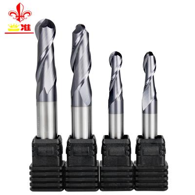 China Solid Carbide 2 Flute R2-10 L60-150MM HRC45 Ball Nose Cutter Safety End Milling Cutter End Mill Cutter Endmill for sale