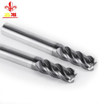 China Alloy Steel 2/4 Flute Solid Carbide Fillet Radius Steel Flat End Mill for Metal Face Milling and Extra Long End Mill for sale