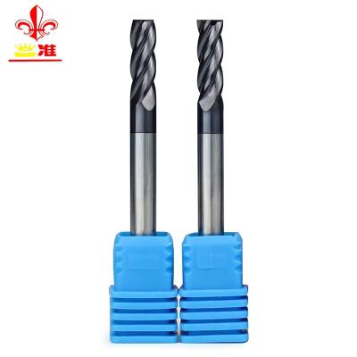 China HRC 55 Alloy Steel Flat End Mills Solid Carbide Coated Metal Machining High Speed ​​CNC 2/4/6 Flute End Mills for sale