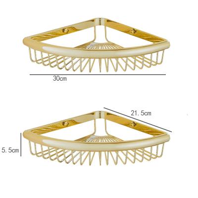 China Wall Mounted Type Superior Quality Gold Wall Mount Brass Soap Basket for sale