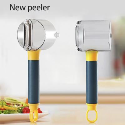 China Disposable Home Kitchen Cooking Tools Peeler With Container Stainless Steel Carrot Cucumber Apple Super Fruit Vegetable Peeler for sale