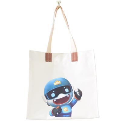 China Water proof Custom character cartoon boy canvas bag Student single shoulder canvas bag English letters casual hand for sale