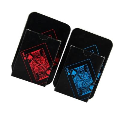 China WJPC-Wholesale Magic Plastic Playing Cards PVC Cards Entertaiment Playing Cards Printing Black Waterproof Poker Playing Cards for sale