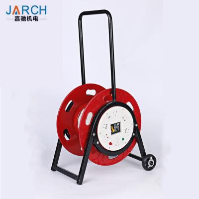 China 2 Wheel Car Type Retractable Hose Reel , 5 Cores Retractable Cord Reel for sale