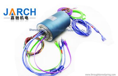 China Kanal 500Rpm 2 USB-Ethernet-Schleifring 1000Base-T durch Bohrungs-Größe 20.4mm zu verkaufen