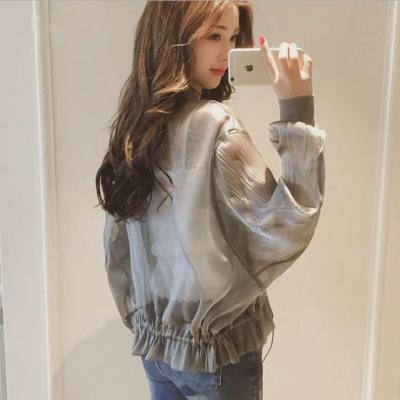 China Summer Korean Women's Fashion Sunscreen Women's Clothing Loose Thin Breathable Silk Long Sleeve Coat for sale