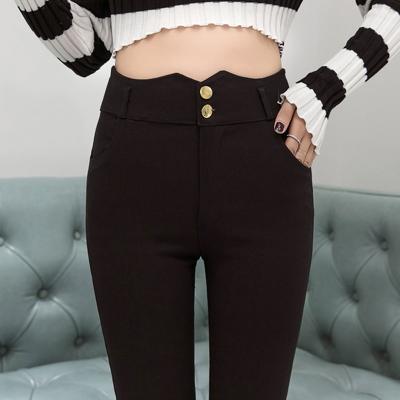 China Tight Women's Casual Pants Shapes New Women's Waist Black Tight Waist Small Foot Pencil Pants for sale