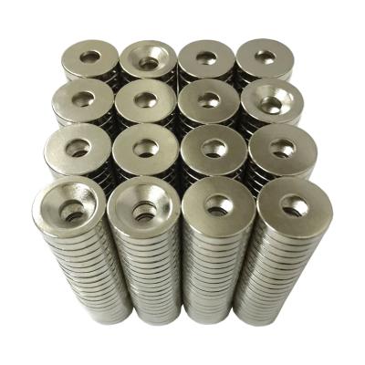 China Industrial NdFeB Chinese Neodymium Magnet Manufacturer Strong Magnets With Countersunk Holes for sale