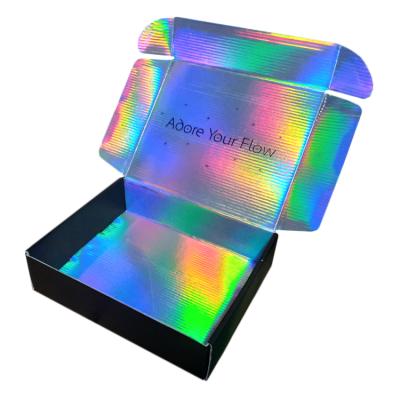 China New Arrivals Handmade Custom Color Printed Hologram Logo Printed Corrugated Apparel Mailer Boxes Beautiful for sale