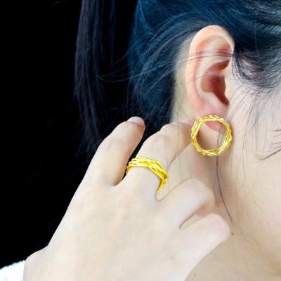 China FASHIONABLE AmorYubo Hot Selling Luxurious And Charming Gold Earring Set for sale