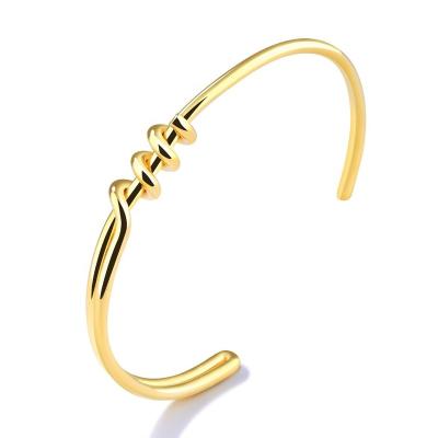 China AmorYubo Environmental Friendly 14k Gold Plated Open Twisted Wire Bracelet For Women Bracelets Wholesale Charm Bracelet for sale