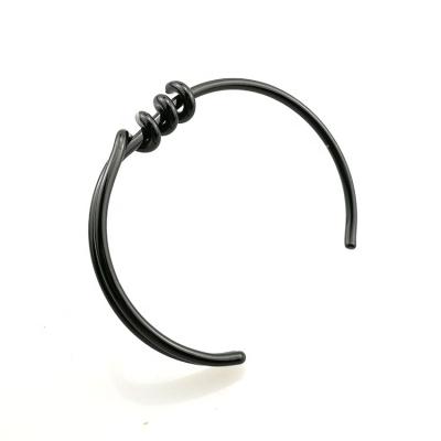 China Amoryubo Environmental Friendly Hot Sale Gun Black Coated Stainless Steel Twisted Wire Knot Screw Cuff Bracelet Bangle Jewelry for sale