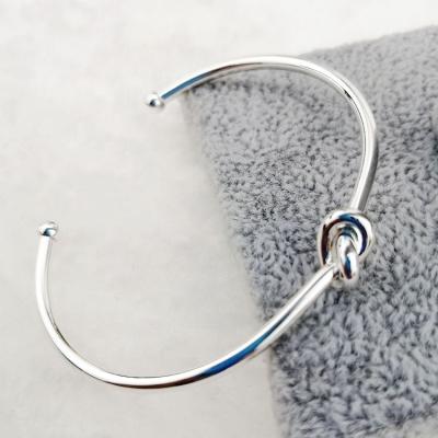 China AmorYubo Environmentally Friendly Women's Simple Silver Knot Bracelet Bangle Love Knot Jewelry Are Sold Cheap for sale